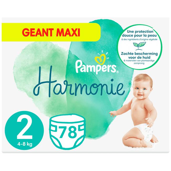 Pampers Harmonie Maat 2 78 Luiers 4KG-8KG