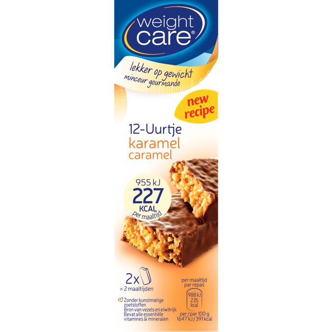 Weight Care 12-Uurtje Maaltijdreep Karamel 2 stuks
