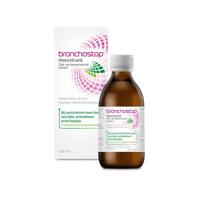 Bronchostop Hoestdrank bij Vastzittende Hoest en Keelpijn 200 ML