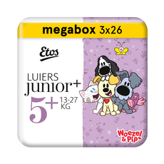 Etos Woezel & Pip Luiers Junior plus Megabox Maat 5+ 13-27 kg 78 stuks