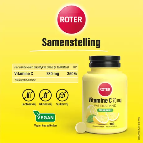 Roter Vitamine C Suikervrij Tabletten 300 stuks