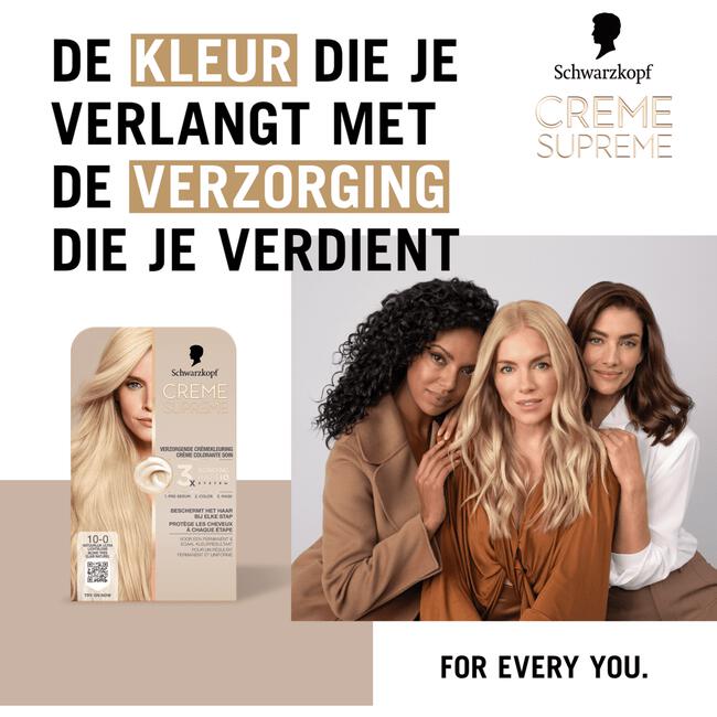 Schwarzkopf Creme Supreme Haarkleuring 10-0 Natuurlijk Extra Lichtblond