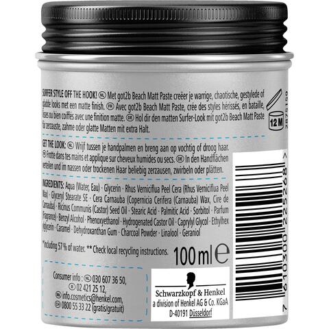Schwarzkopf Got2b Beach Matt Paste 100 ML