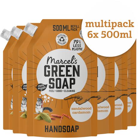 Marcel's Green Soap Handzeep Sandelhout & Kardemon Refill 500ML
