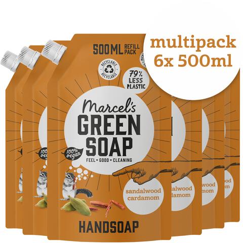 Marcel's Green Soap Handzeep Sandelhout & Kardemon Refill 500ML