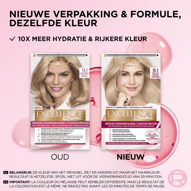 L'Oréal Paris Excellence Creme Permanente Haarverf 9.1 Zeer Licht Asblond