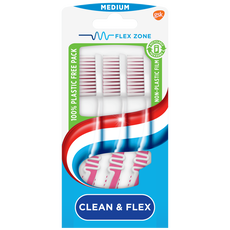 Aquafresh Clean & Flex Medium 2+1 Tandenborstel - 3 stuks