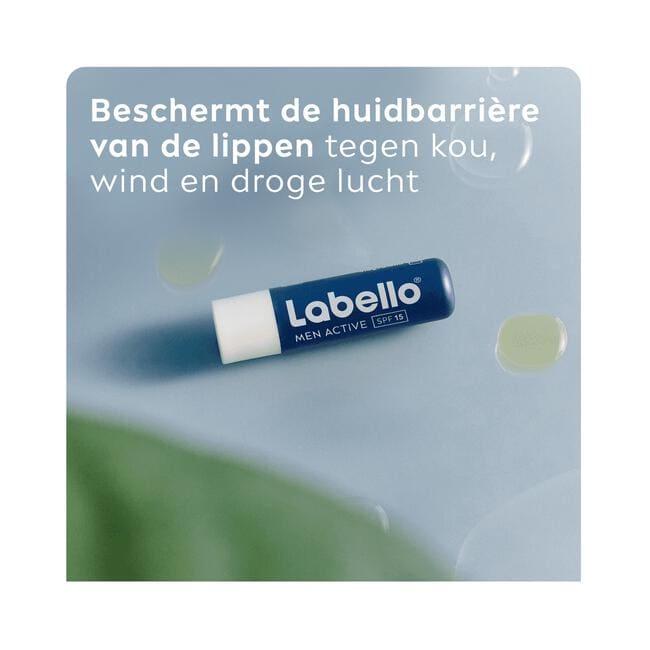 Labello MEN Active Lippenbalsem 24u Hydratatie SPF15 1 Stuk