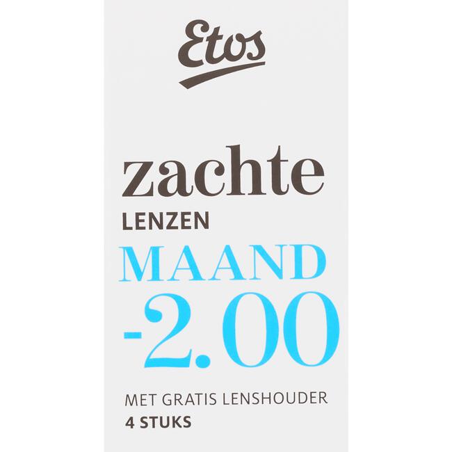 Etos Lenshouder + Zachte Lenzen Maand -2.00 4 stuks