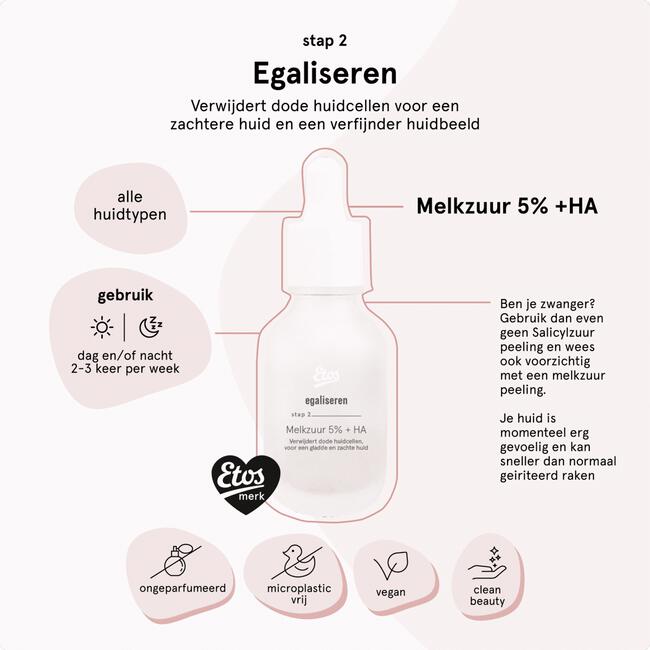 Etos Melkzuur 5% + HA Peeling Exfoliant 30 ML