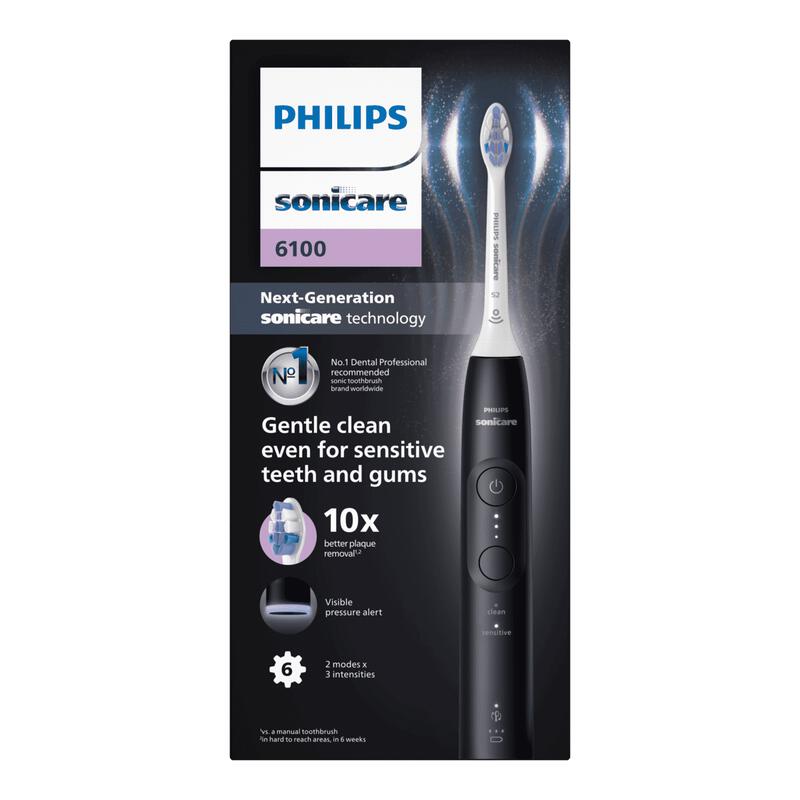 Philips Sonicare 6100 Elektrische Tandenborstel Zwart HX7401/01