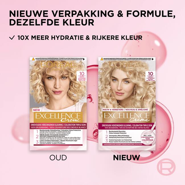 L'Oréal Paris Excellence Crème Verzorgende Crèmekleuring 10 Extra Lichtblond