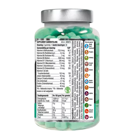 Lucovitaal Haar Vitamine Suikervrije Gummies Bosbes 60 stuks
