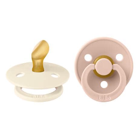 BIBS Anatomische Fopspeen Two Pack Natuurlijk Rubber  Ivory/Blush Maat 1