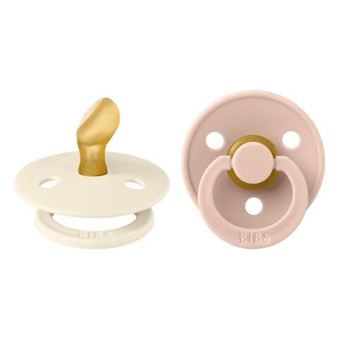 BIBS Anatomische Fopspeen Two Pack Natuurlijk Rubber  Ivory/Blush Maat 1