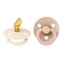 BIBS Anatomische Fopspeen Two Pack Natuurlijk Rubber  Ivory/Blush Maat 1