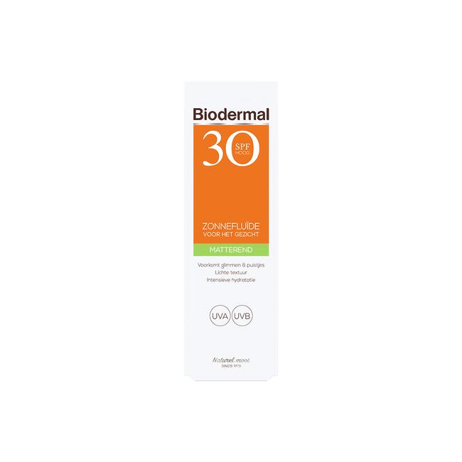 Biodermal Matterend Zonnefluïde Gezicht SPF30 40 ML