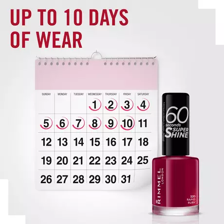 Rimmel London 60 Seconds SuperShine nagellak 320 Rapid Ruby 8 ML