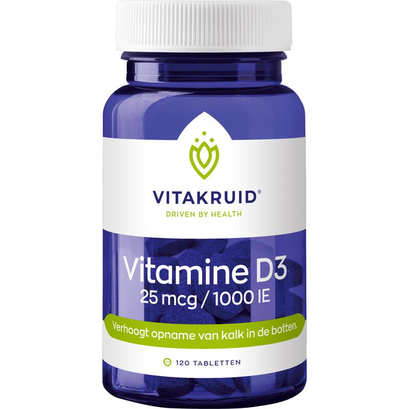 Vitakruid Vitamine D3 25 MCG 1000 IE Tabletten 120 stuks