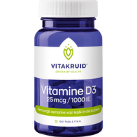 Vitakruid Vitamine D3 25 MCG 1000 IE Tabletten 120 stuks