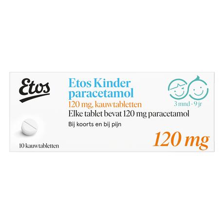 Etos Kinderparacetamol Kauwtabletten 120 MG 10 stuks