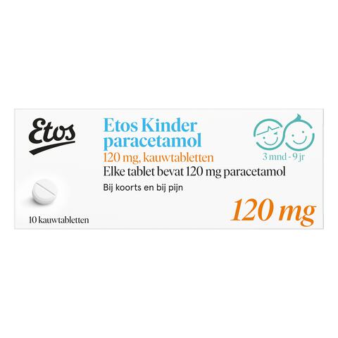 Etos Kinderparacetamol Kauwtabletten 120 MG 10 stuks
