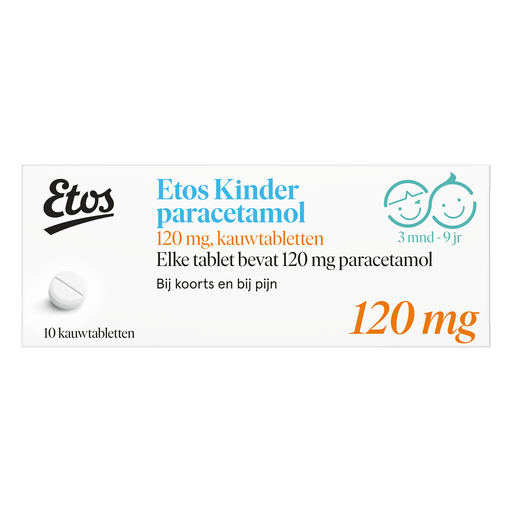 Etos Kinderparacetamol Kauwtabletten 120 MG 10 stuks