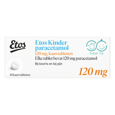 Etos Kinderparacetamol Kauwtabletten 120 MG 10 stuks