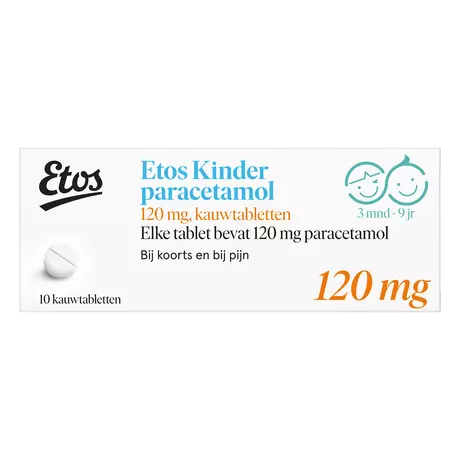 Etos Kinderparacetamol Kauwtabletten 120 MG 10 stuks