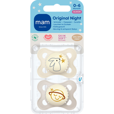 MAM Baby Original Fopspenen Night 0-6 maanden Uni 2 stuks