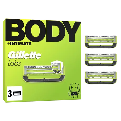 GilletteLabs Body + Intimate Navulmesjes 3 stuks