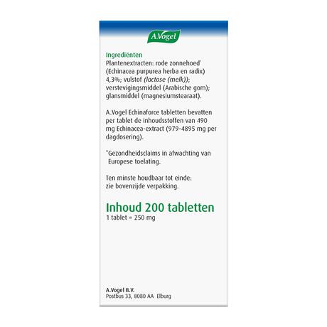 A.Vogel Echinaforce Weerstand1* Tabletten 200 stuks