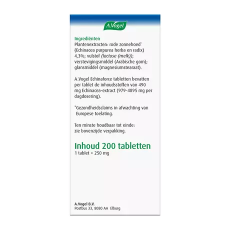 A.Vogel Echinaforce Weerstand1* Tabletten 200 stuks