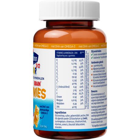 Davitamon Junior Brain Gummies met Omega 3 Multivitamine kinderen 60 stuks