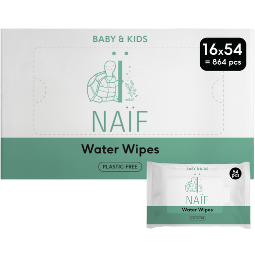Naïf Plasticvrije Water Billendoekjes 16x54 stuks