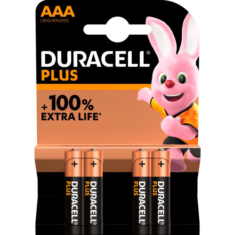 Duracell Batterijen Alkaline Plus AAA 4 stuks