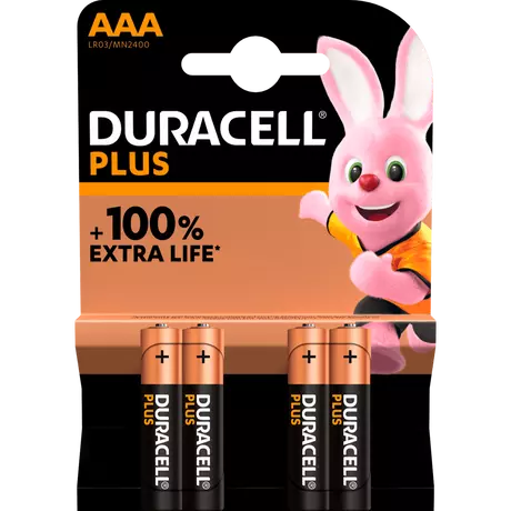 Duracell Batterijen Alkaline Plus AAA 4 stuks