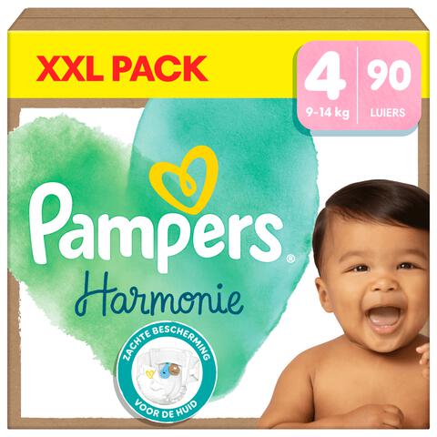 Pampers Harmonie XXL Pack Luiers Maat 4 9-14 KG 90 Stuks