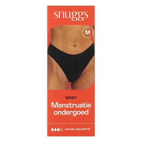 Snuggs Menstruatieondergoed Zware Menstruatie Brief TENCEL™ Zwart Maat M