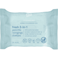Etos Fresh 3-in 1 Face Cleansing Wipes 25 stuks