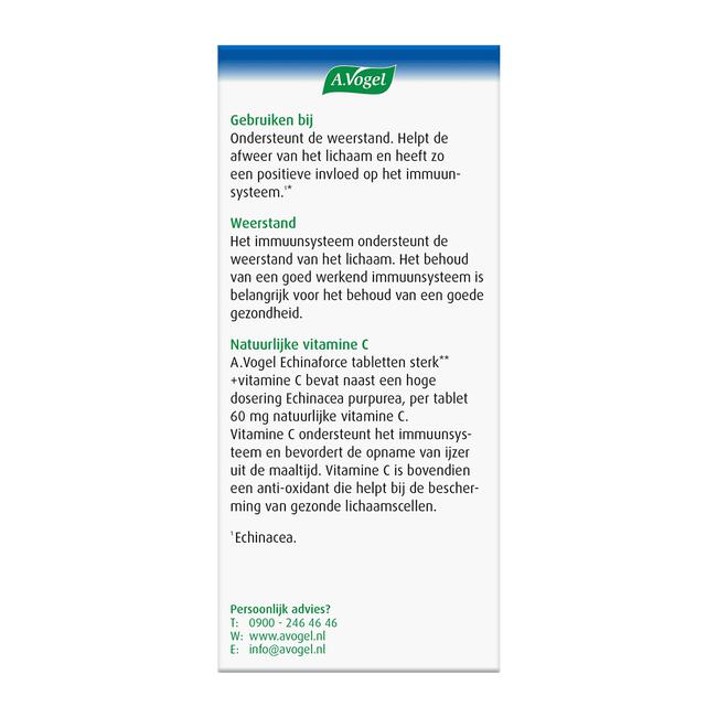 A.Vogel Echinaforce Sterk** + Vitamine C Weerstand1* Tabletten 45 stuks