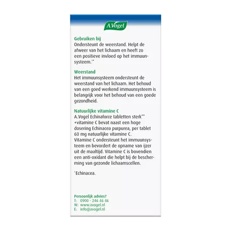 A.Vogel Echinaforce Sterk** + Vitamine C Weerstand1* Tabletten 45 stuks