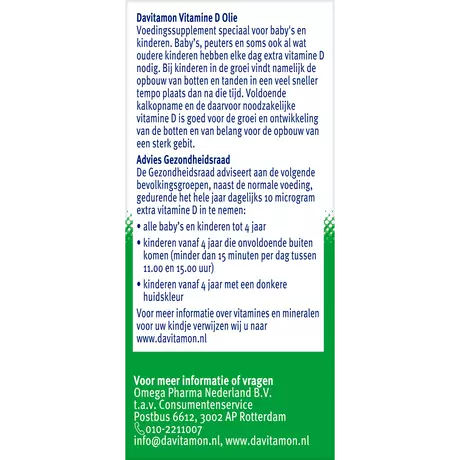 Davitamon Vitamine D Olie Suikervrij 25 ML