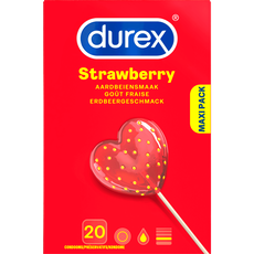 Durex Condooms Aardbeiensmaak Maxi Pack 20 Stuks
