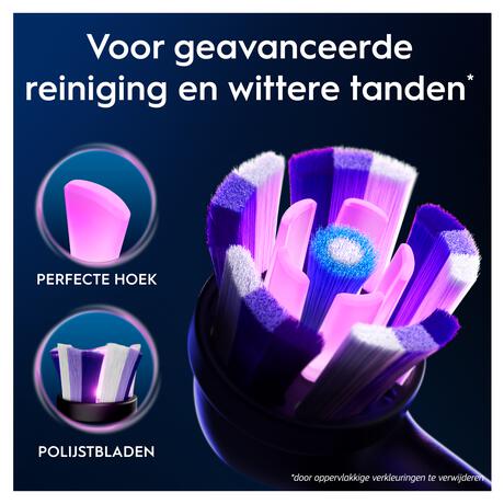 Oral-B iO Radiant White Opzetborstels Zwart 4 Stuks