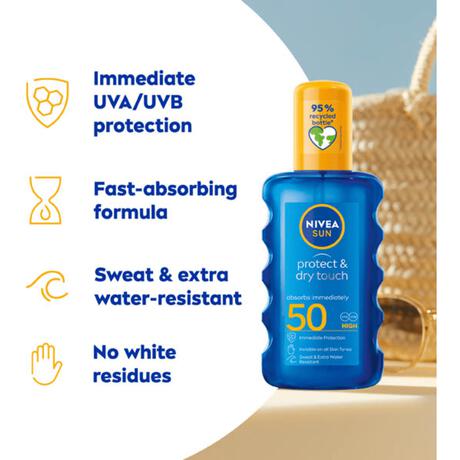 NIVEA SUN Protect & Dry Touch Transparante Zonnespray SPF 50 200 ML