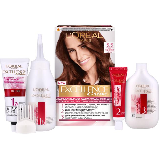 L'Oréal Paris Excellence Crème Verzorgende Crèmekleuring 5.5 Licht Mahoniebruin
