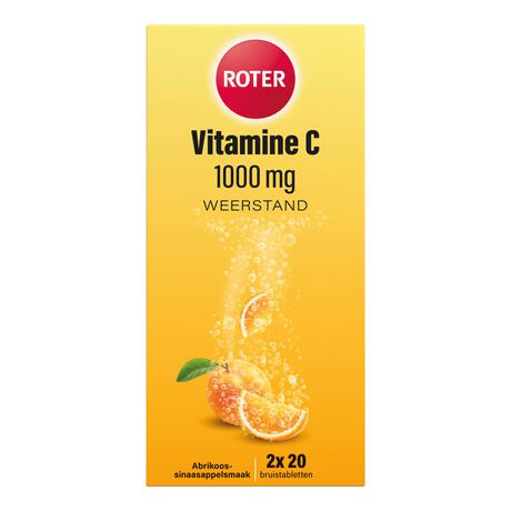 Roter Vitamine C Bruis 1000 mg Abrikoos-Sinaasappel 40 bruistabletten