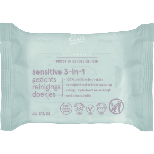 Etos Sensitive 3-in-1 Face Cleansing Wipes 25 stuks