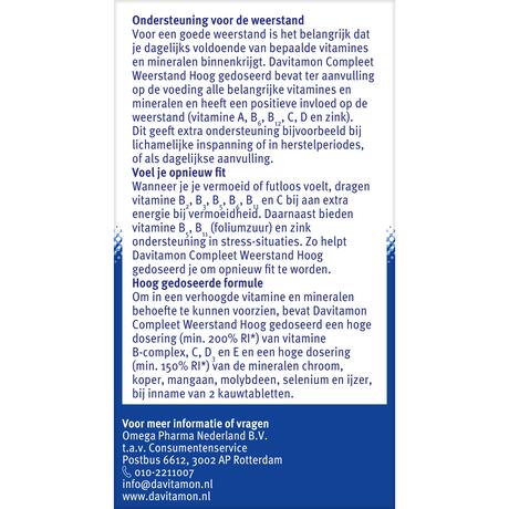 Davitamon Compleet Weerstand Forte 50 Kauwtabletten